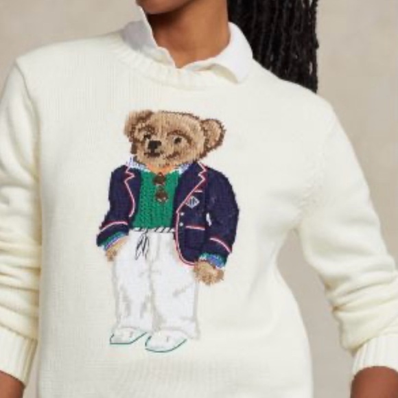 Polo Ralph Lauren Cream Sweater with Bear Design - Picture 3 of 4